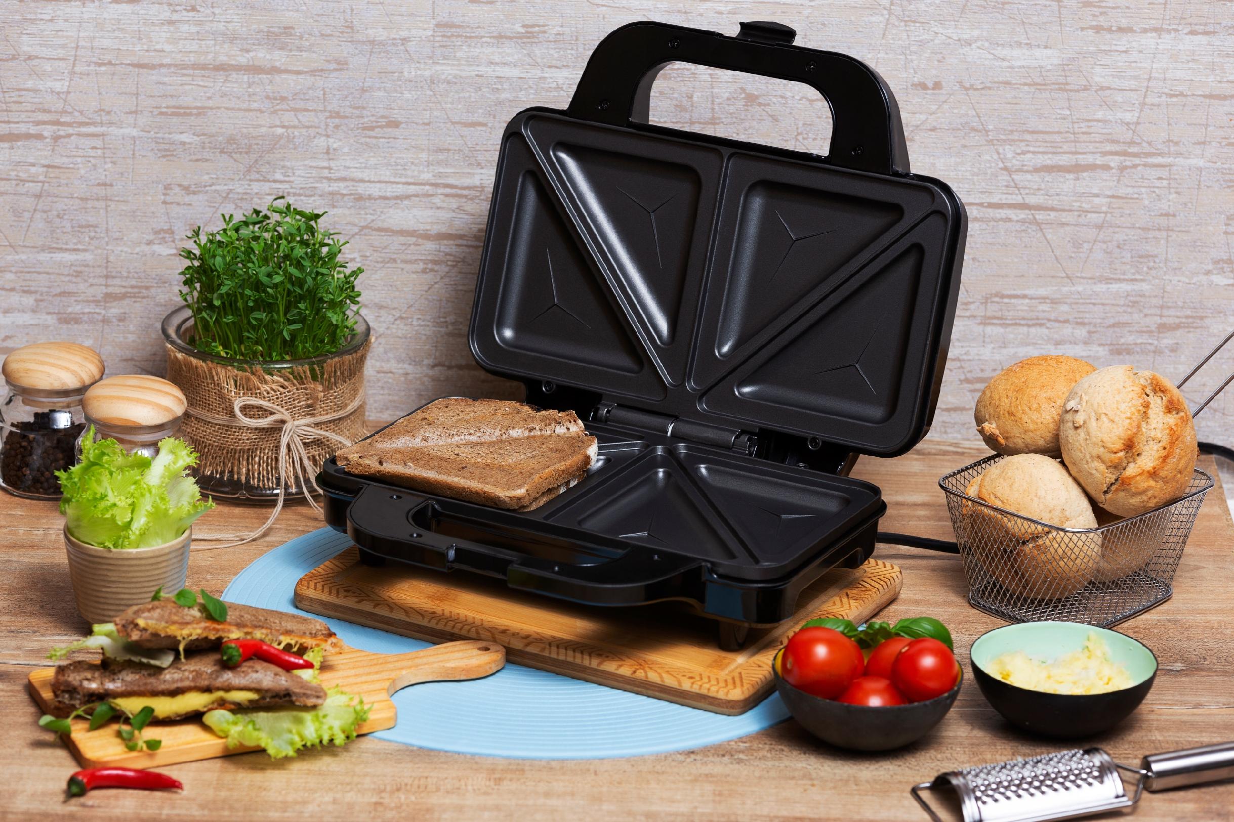Aparat Sandwich XXL 1300W cu Plăci Antiaderente – Adler AD 3043, Sandvișuri Americane