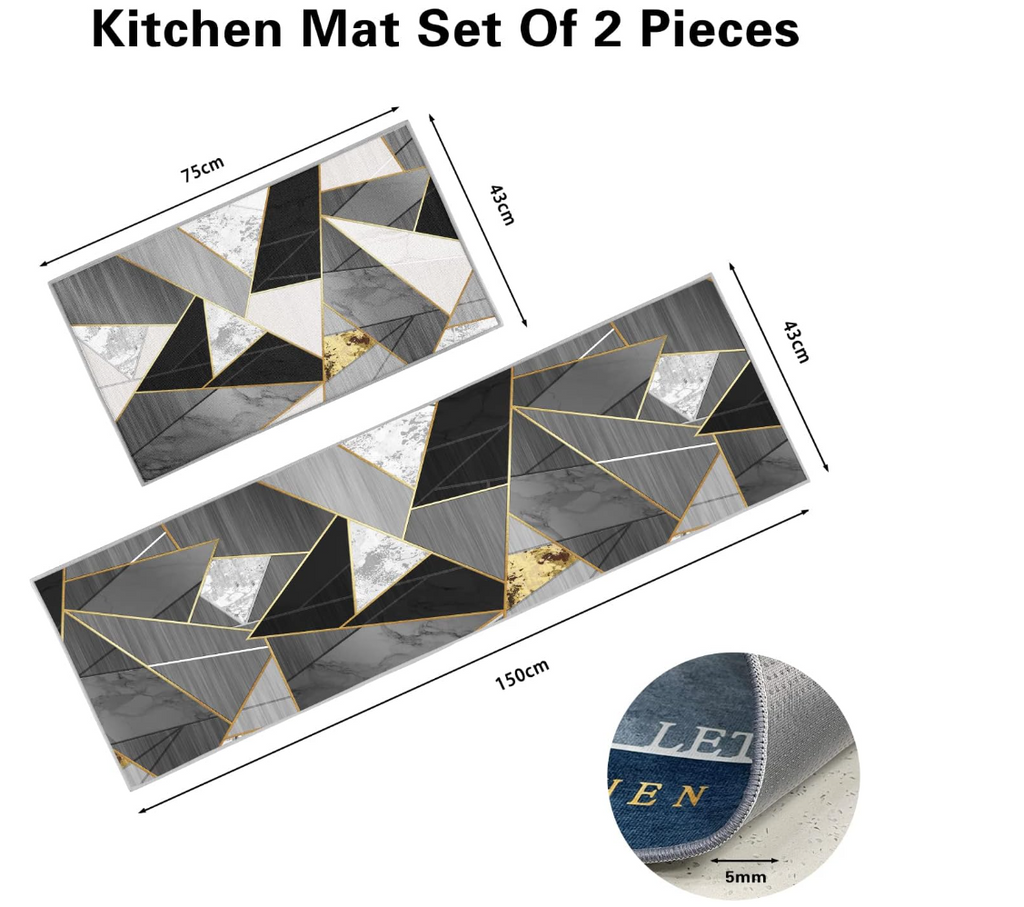set 2 covoras GRI 150x43 cm / 75x43