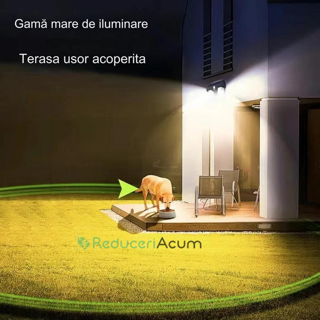 SET 2X Lampa solara de perete dubla CB 228 tip felinar, decorativ, de perete