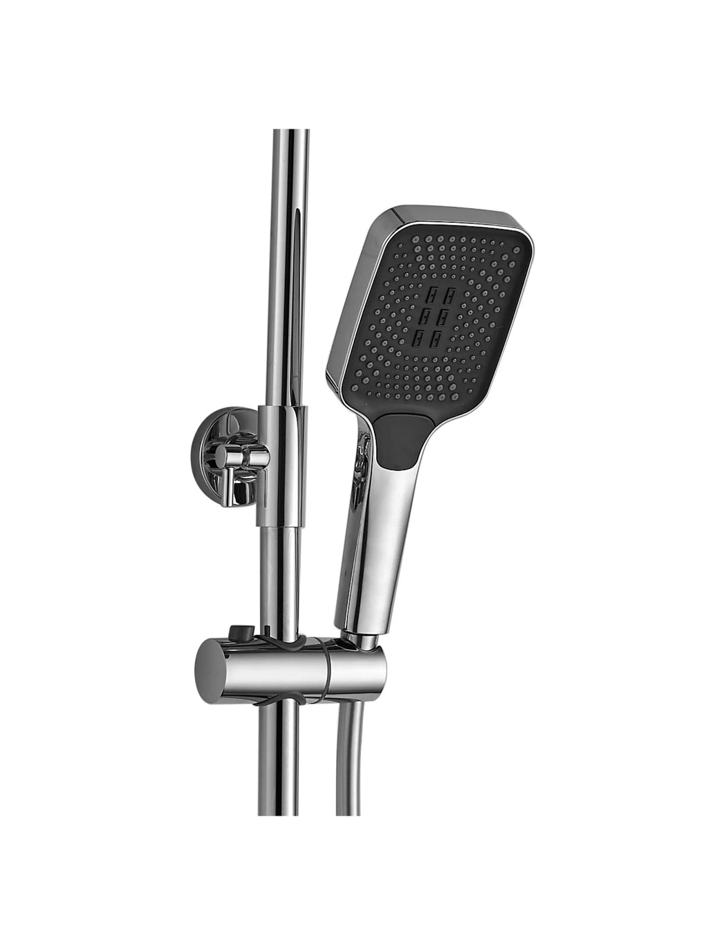 Coloana de duş Pure Flow Chrome, cu 4 functii de spalare, si scurgere tip cascada