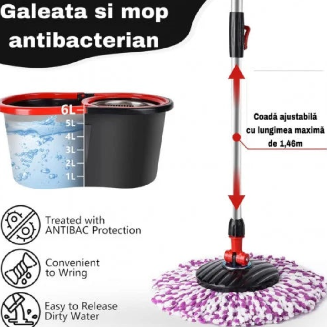 MOP ROTATIV CU 4 REZERVE MOP + 1 REZERVA COVOR