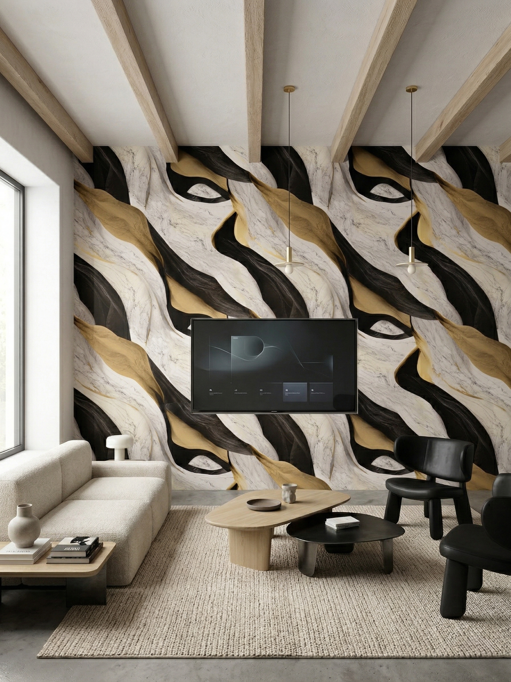 Panou PVC decorativ marmura Negru,Alb,Auriu