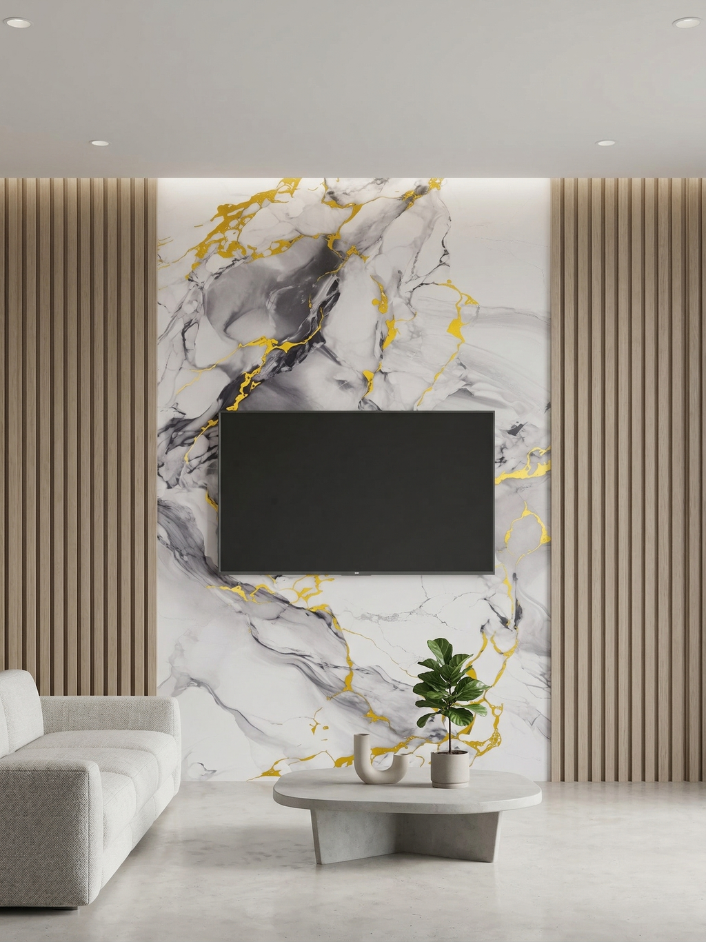 Panou PVC decorativ marmura Auriu,Gri,Albastru deschis