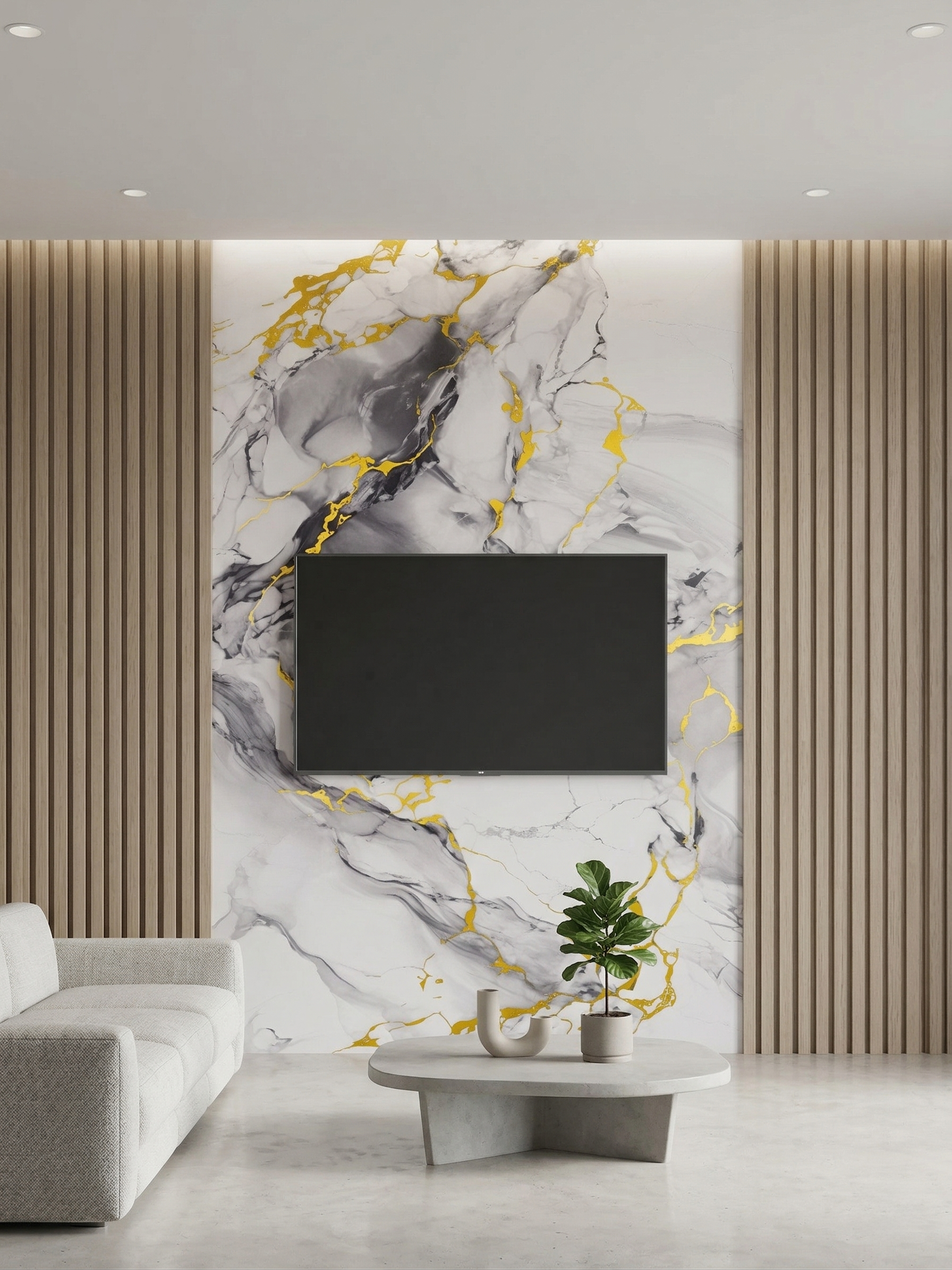 Panou PVC decorativ marmura Auriu,Gri,Albastru deschis