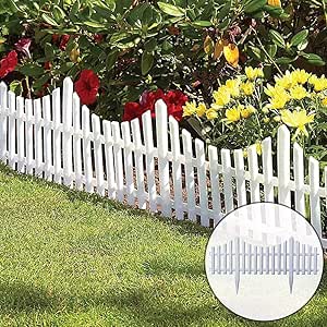 Set 6 garduri decorative din plastic, 60 x 32.5 cm, ALB