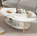 Masa de cafea ovala pentru sufragerie, din lemn MDF, cu 3 picioare   42x90x50