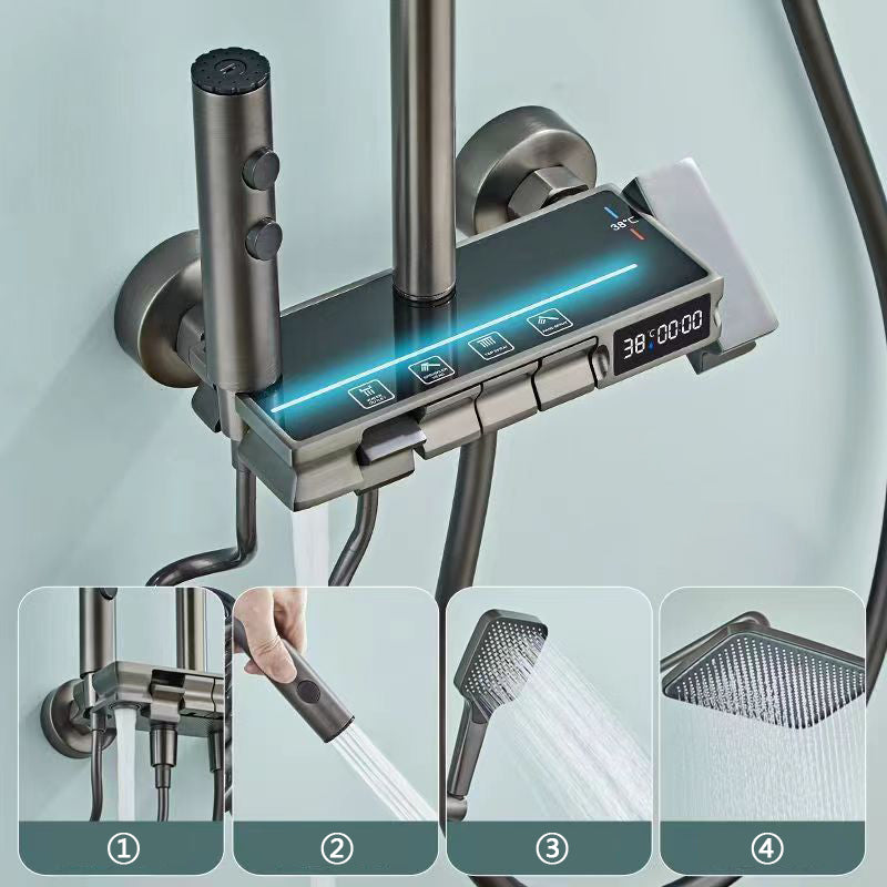 Set de Duș SmartLux Black - Cu Afișaj Digital și Funcție Termostatică, BSL5