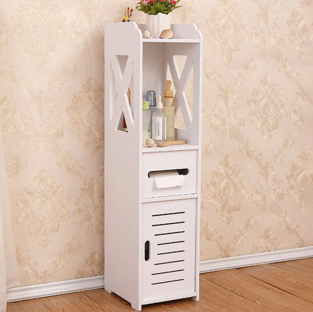 dulap vertical pentru baie 80X20X18 cm, Alb