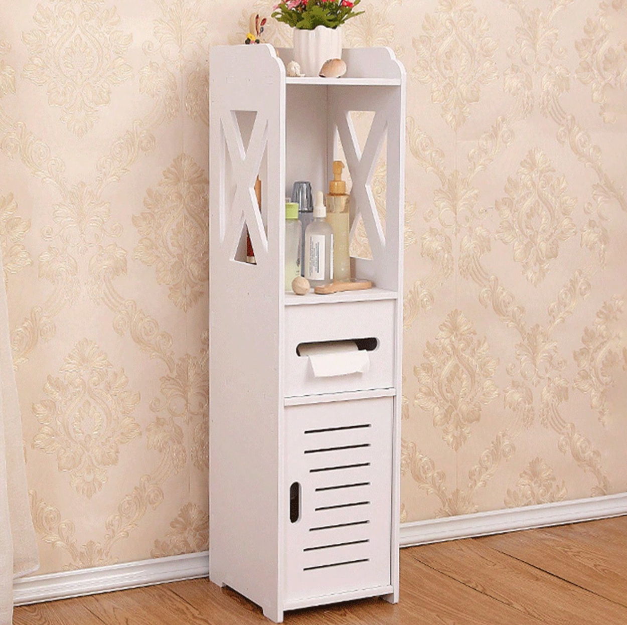 dulap vertical pentru baie 80X20X18 cm, Alb