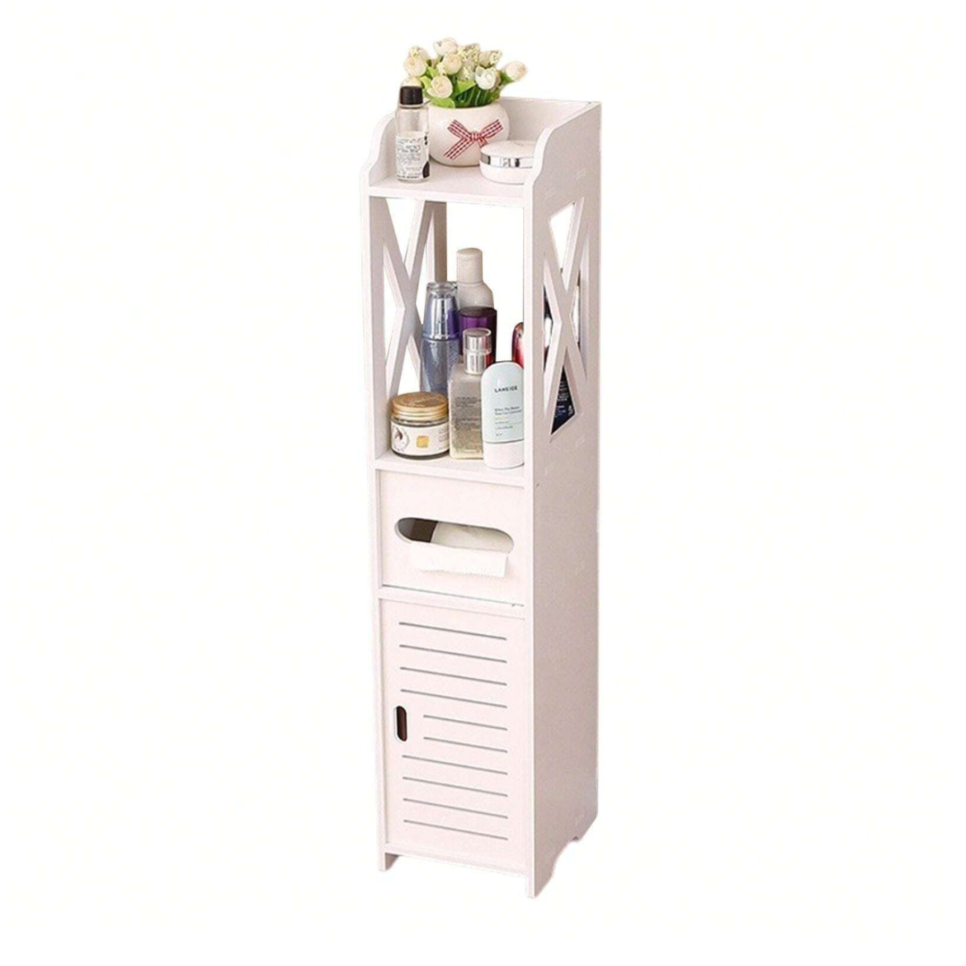 dulap vertical pentru baie 80X20X18 cm, Alb