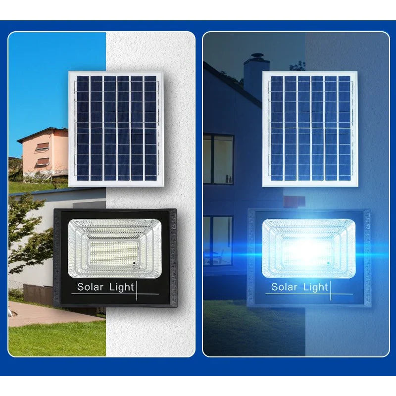 Proiector led 200W rezistent la apa cu panou solar cu telecomanda