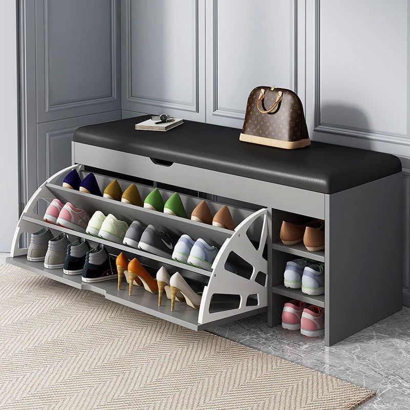 Dulap pentru pantofi tip bancheta, gri, 80 x 34 x 50 cm