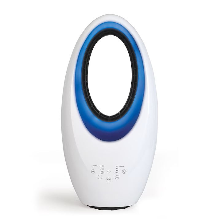 Ventilator fara elice  cu purificator de aer 2 in 1 , 4 lumini led