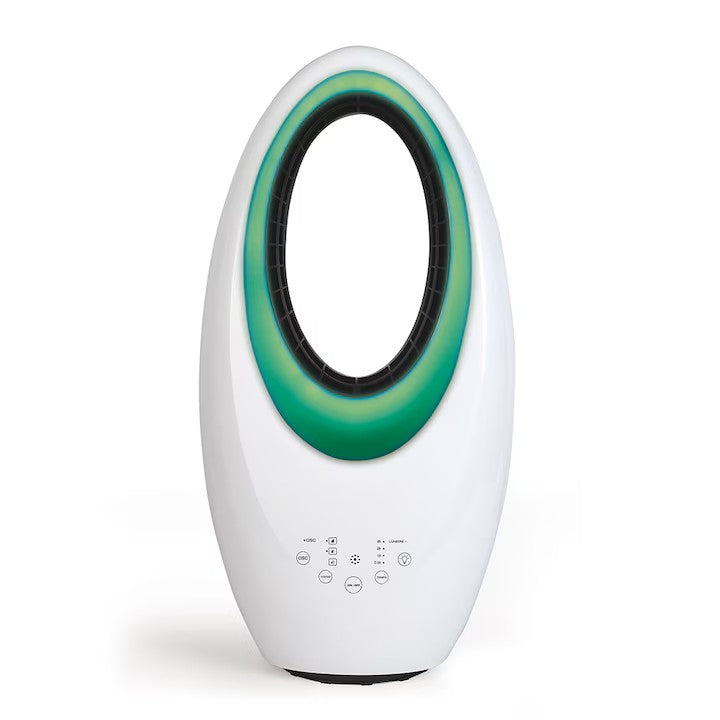 Ventilator fara elice  cu purificator de aer 2 in 1 , 4 lumini led