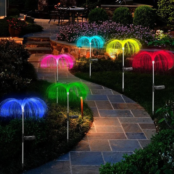 Set 4 x Lampa solara tip palmier RGB