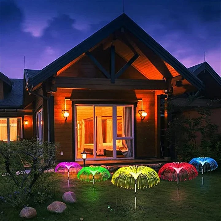Set 4 x Lampa solara tip palmier RGB