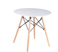 Masa  cafea compacta, design modern, alb cu maro