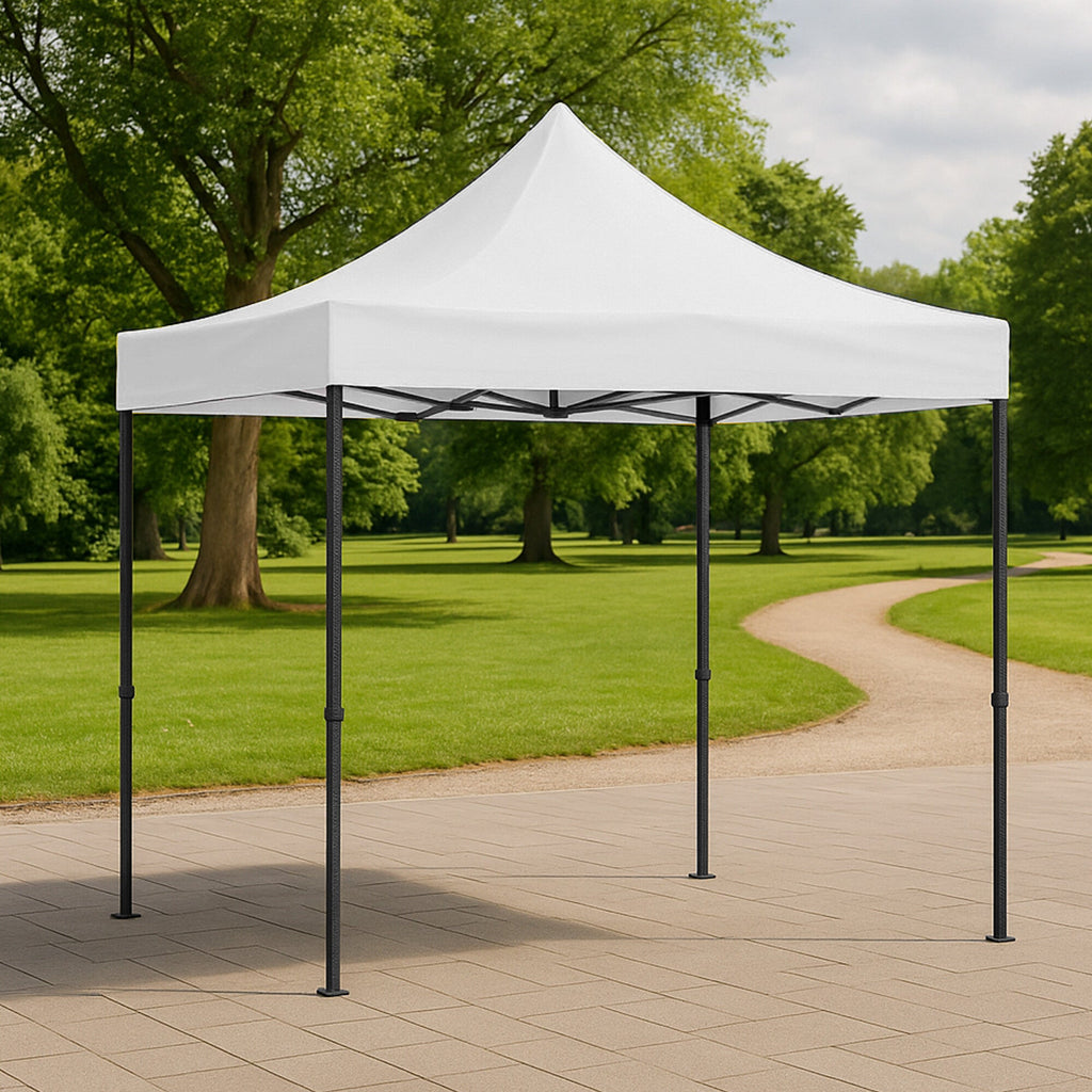 Cort alb Pavilion LEIHMANN  3x3M pliabil, tip acordeon! Cadru din metal
