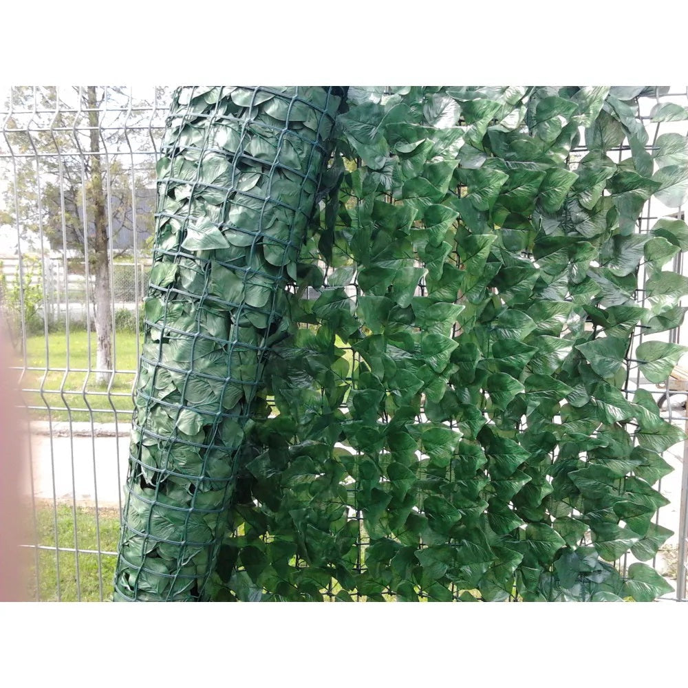 Lichidare de Stoc! Gard Artificial cu Model Frunze Verzi pentru Decorarea Gradinii, 100 x 300 cm.
