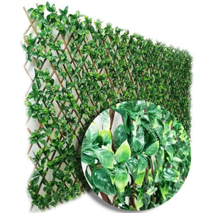 Lichidare de Stoc! Gard Artificial cu Model Frunze Verzi pentru Decorarea Gradinii, 100 x 300 cm.