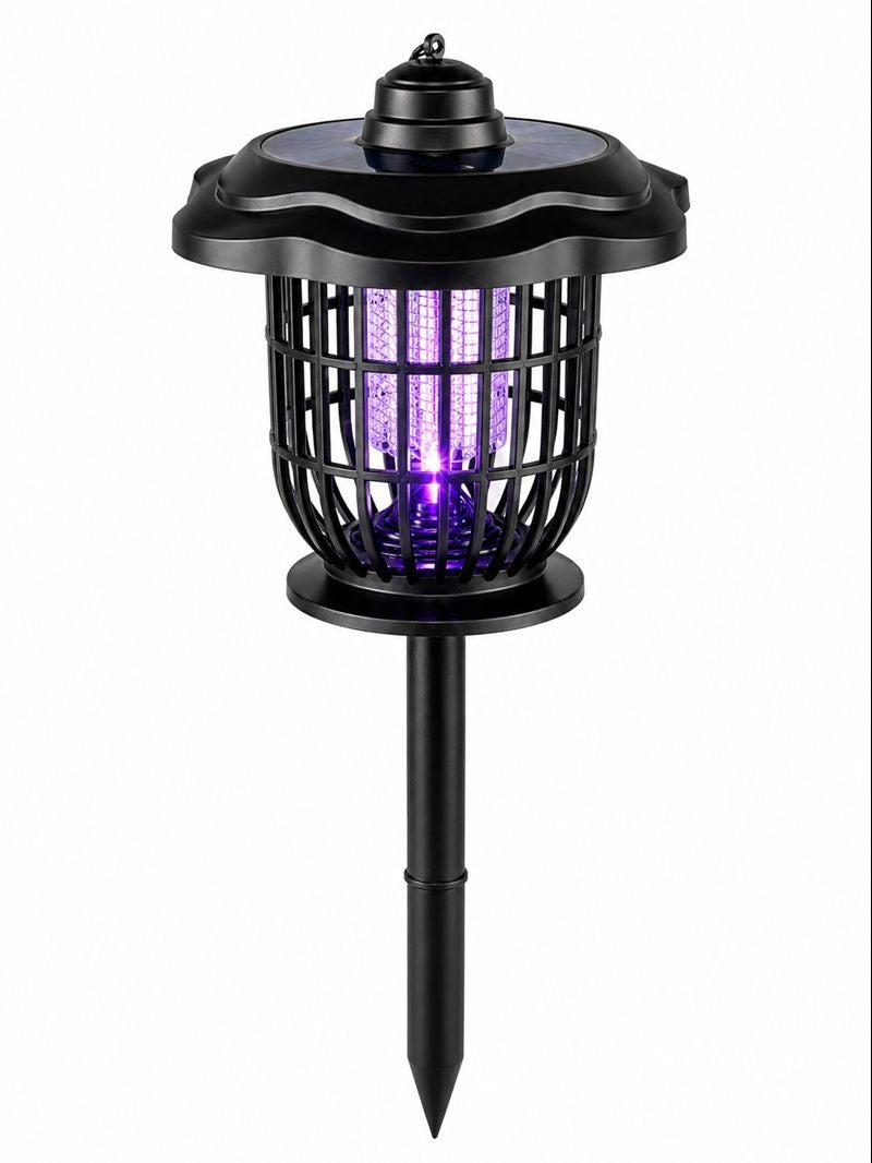 Lampa solara LED si UV, 2 in 1, anti tantari sau decorativa, 52cm inaltime, neagra