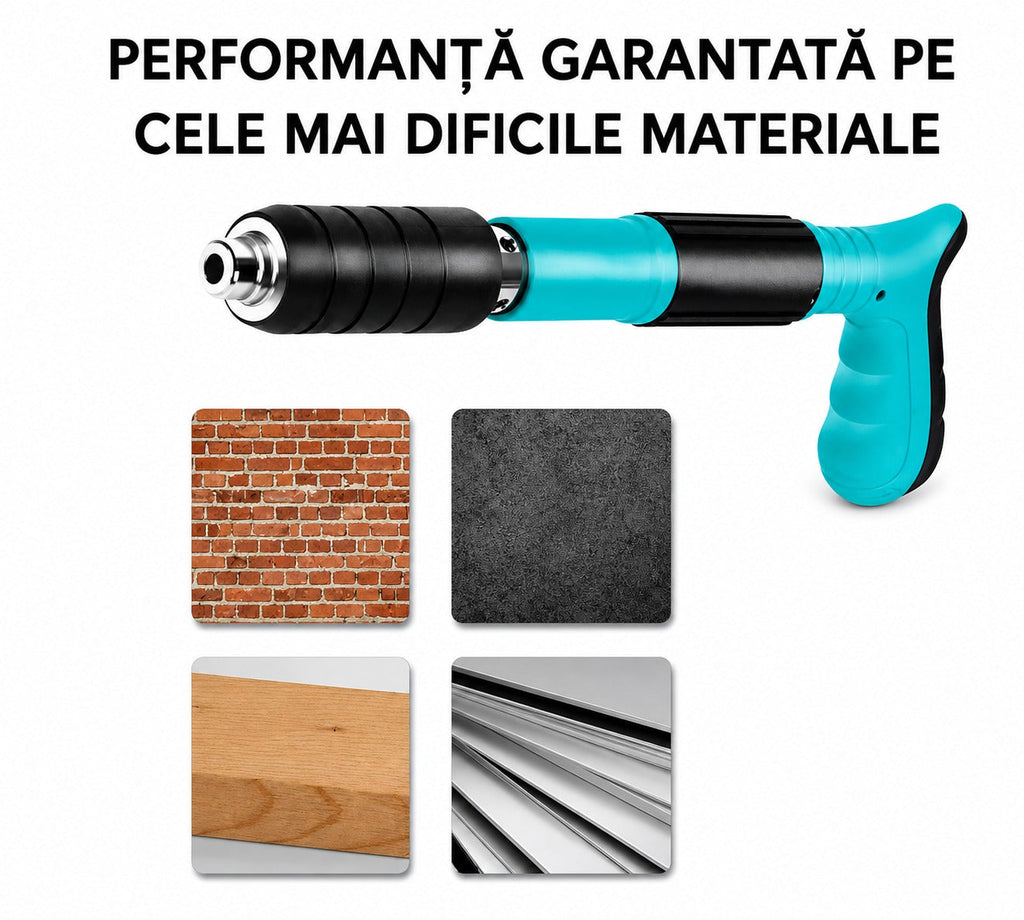 Pistol cu aer comprimat profesional pentru fixare în beton, lemn și metal