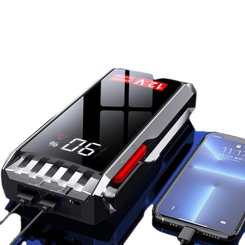 Starter Auto Portabil 12V, 600A – Booster Baterie cu Ecran LCD și Port USB