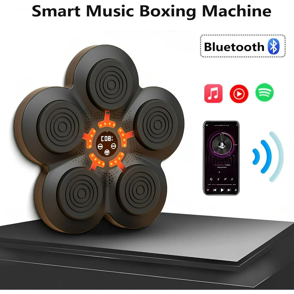 Aparat de box montabil interactiv, sincronizare Bluetooth, muzică și lumini RGB, Negru