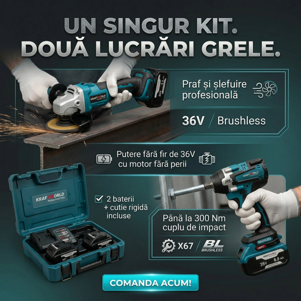 Set Flex + Bormasina cu impact, 2 acumulatori 36v 6ah