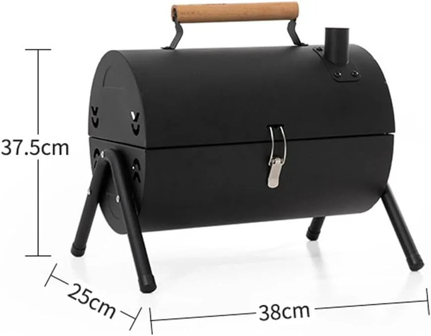 Mini Grătar Portabil pentru Exterior – Metal, 38 cm, Tava Cărbuni Detașabilă