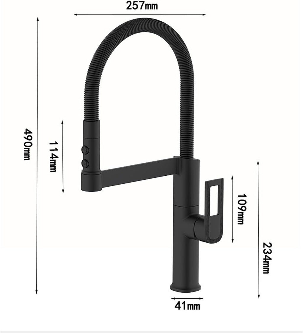 Baterie Bucătărie Argintie, 49 cm, Cu Duș Extractibil și Rotire 360°, VST56