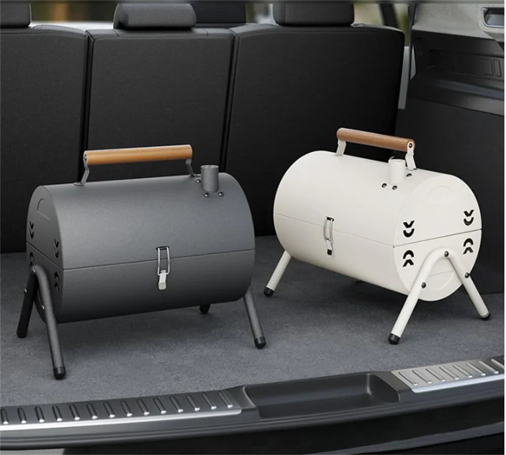 Mini Grătar Portabil pentru Exterior – Metal, 38 cm, Tava Cărbuni Detașabilă