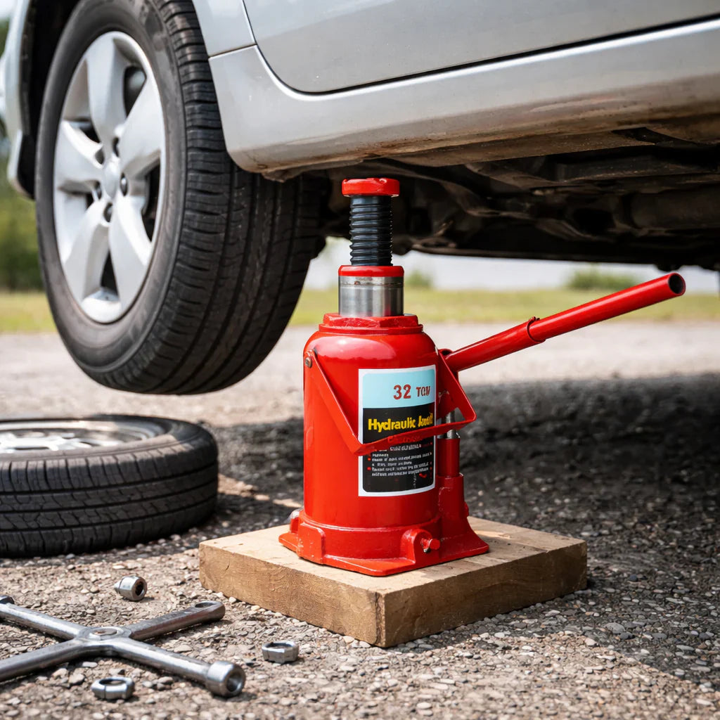 Cric Hidraulic Telescopic 32T – Ideal pentru Întreținere Auto și Vehicule Grele