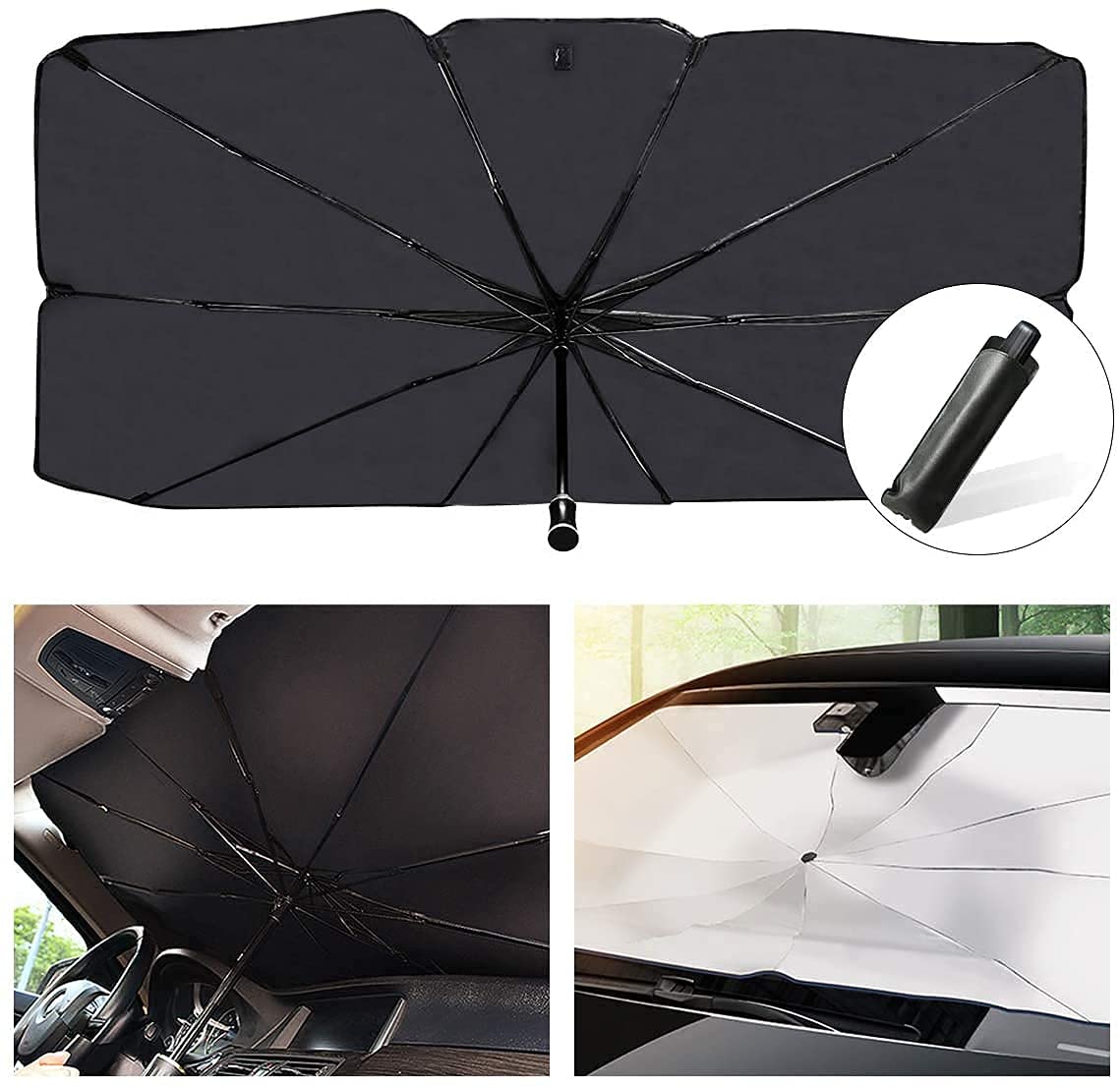 Umbrelă Pliabilă pentru Parbrizul Mașinii – Protecție UV și Interior Răcoros