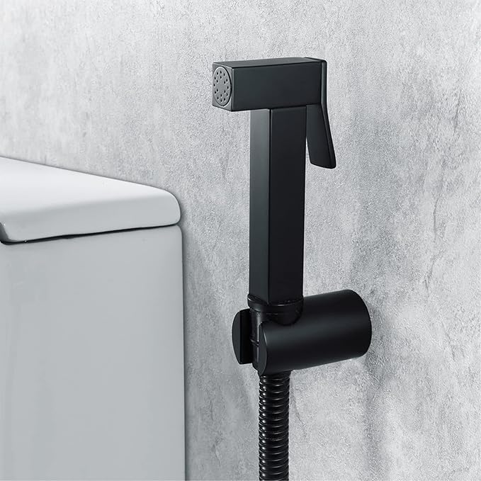 Set Duș Igienic Negru Mat – Design Pătrat, Montaj Ușor, Finisaj Modern, vst104