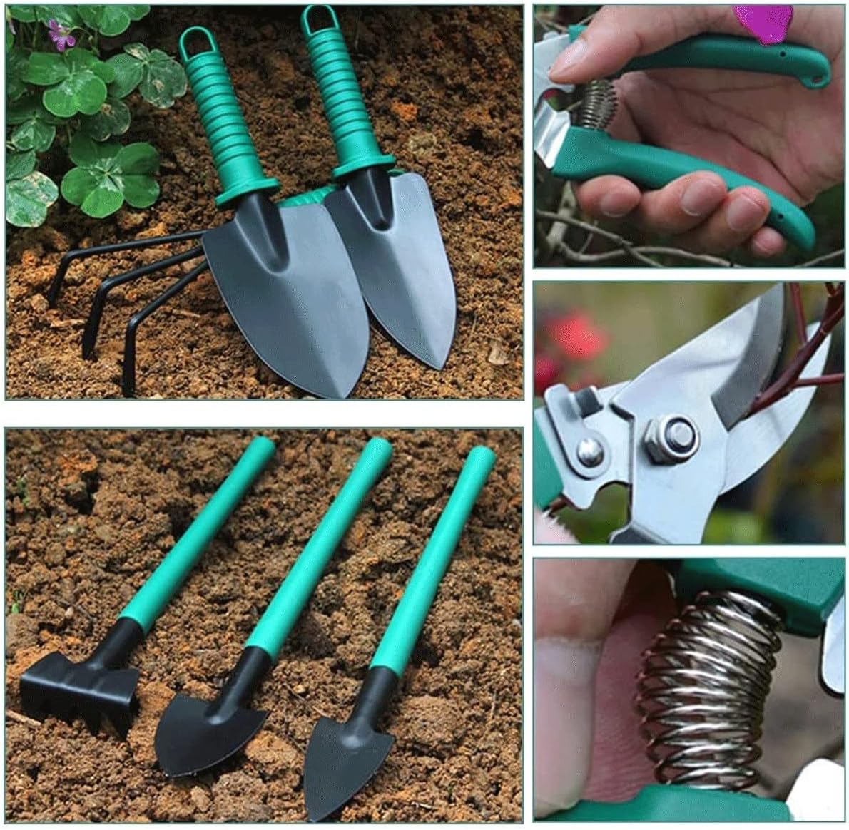 Set Complet Unelte pentru Grădinărit 10 Piese, Instrumente de Mână cu Husă, Ideal pentru Flori și Legume