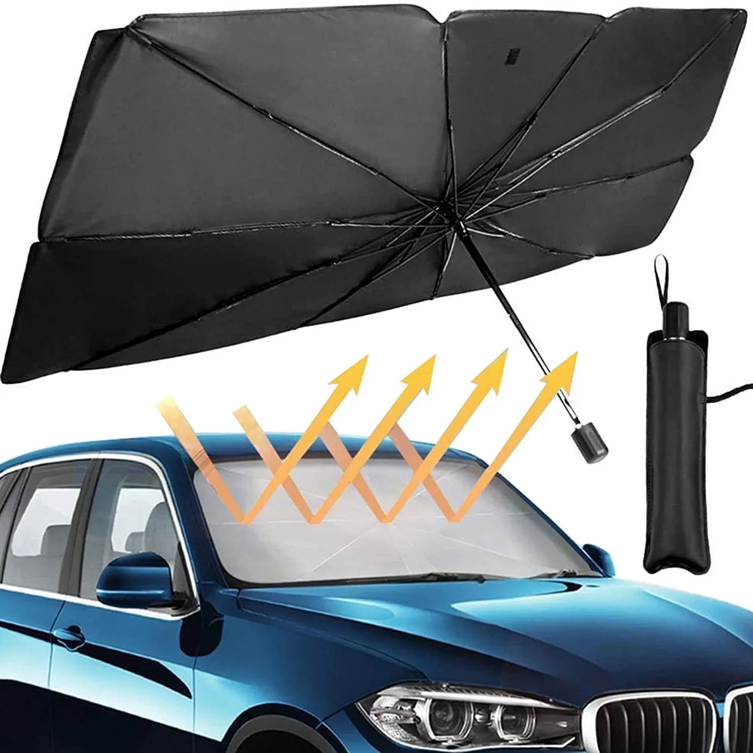 Umbrelă Pliabilă pentru Parbrizul Mașinii – Protecție UV și Interior Răcoros