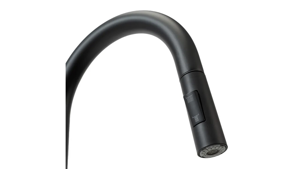 Baterie de Chiuvetă pentru  Bucătărie  – Pipă Retractabilă, Rotativă 360°,  Negru, VST124