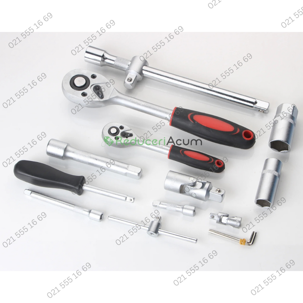 trusa scule,chei tubulare, 108 de piese + CADOU SET UNELTE 8 PIESE