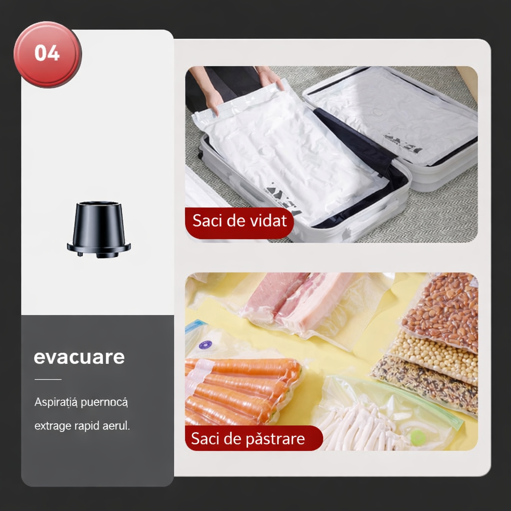 Aspirator portabil 4 în 1 cu motor brushless, 21.000 Pa, acumulator 9.000 mAh – putere mare de aspirare și autonomie extinsă