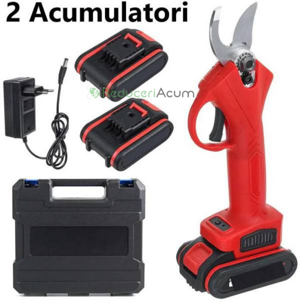 Foarfeca electrica pentru vita de vie si crengi , cu 2 Acumulatori 36V + Set 4 ghem de sfoara 100 gr
