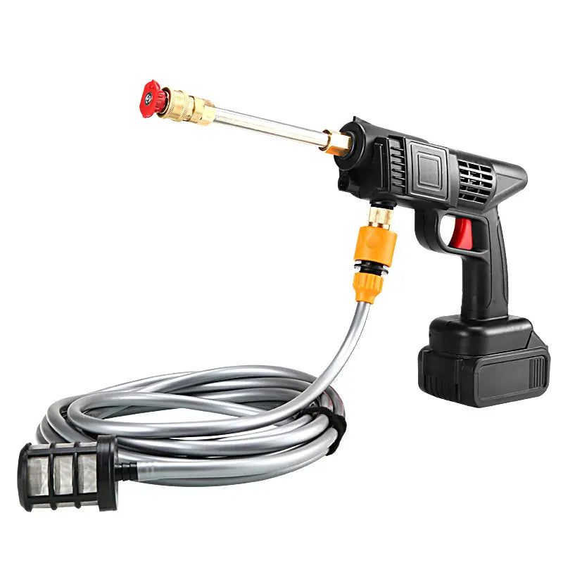 Pistol de Spălat cu Presiune Portabil 48V cu Acumulatori, 8L/min, 20 Bari – Aparat Curățare Auto, Biciclete, Terase