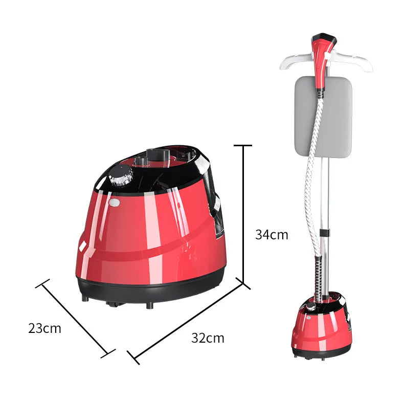 Aparat Profesional de Călcat cu Abur Vertical HOFFMANS 2000W, 2-în-1 cu Masă de Călcat, Portabil, Roșu