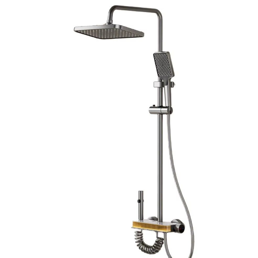 Set de dus cu emitatie marmura, banda LED si display de temperatura, MTZ5