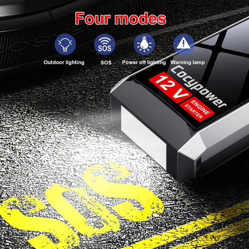 Starter Auto Portabil 12V, 600A – Booster Baterie cu Ecran LCD și Port USB