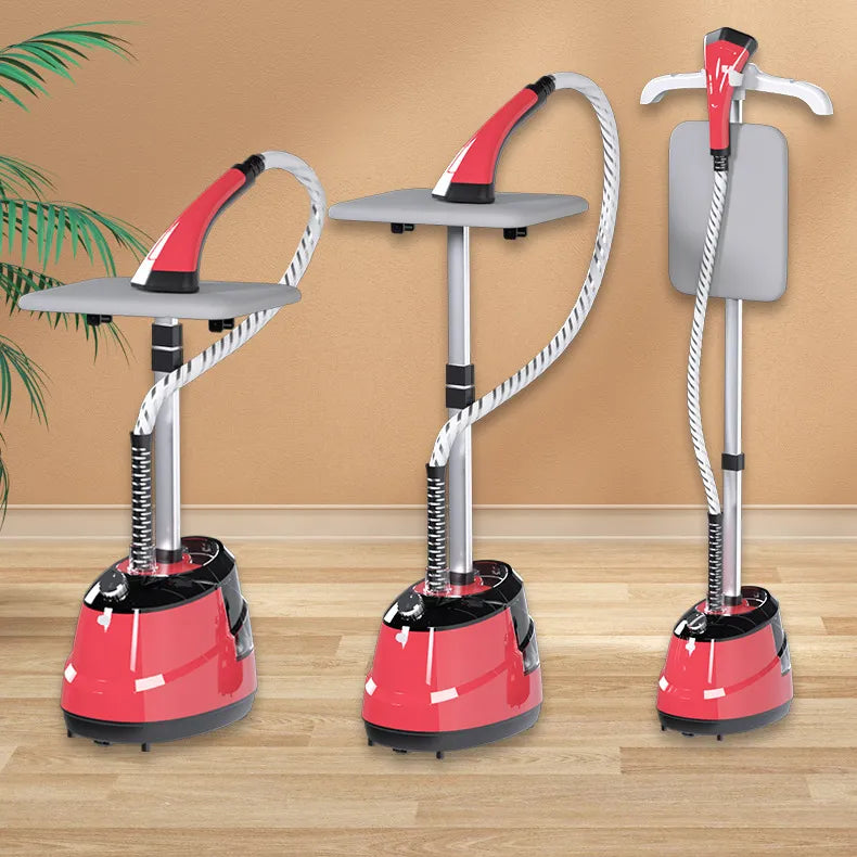 Aparat Profesional de Călcat cu Abur Vertical HOFFMANS 2000W, 2-în-1 cu Masă de Călcat, Portabil, Roșu