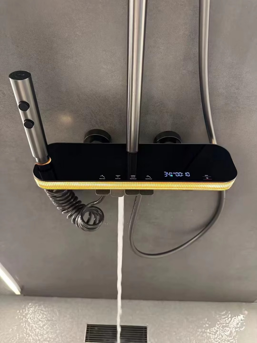 Sistem de duş „Tropic Rain” cu iluminare ambient şi indicator digital de temperatură, MTZ6