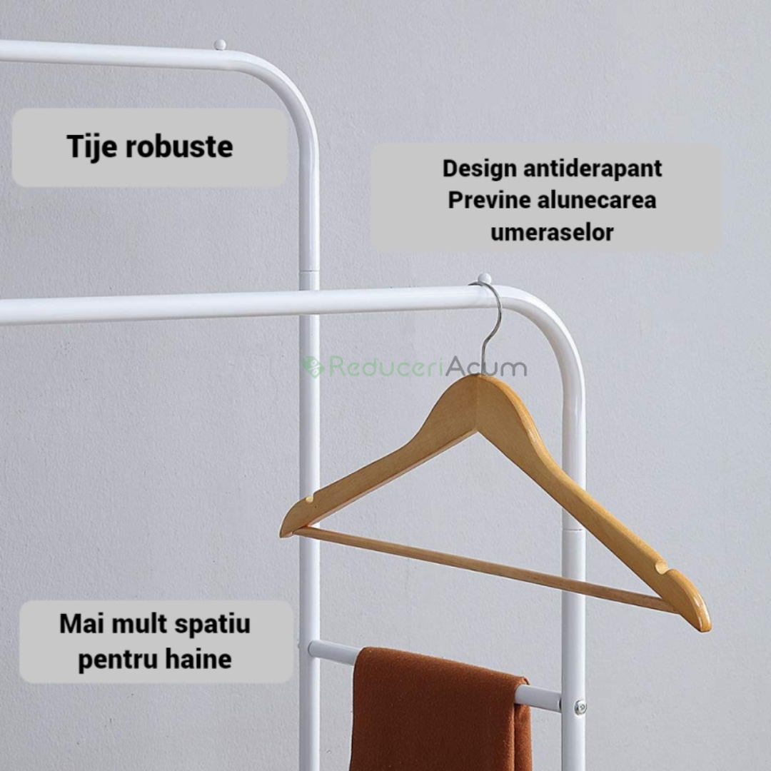 Organizator Dublu Pentru Haine Cu Detaliu Anti Alunecare Solid