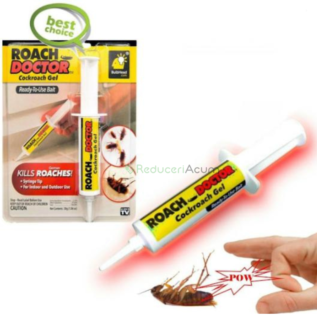 Set 3 x Insecticid tip seringa, solutie antigandaci RoachDoctor