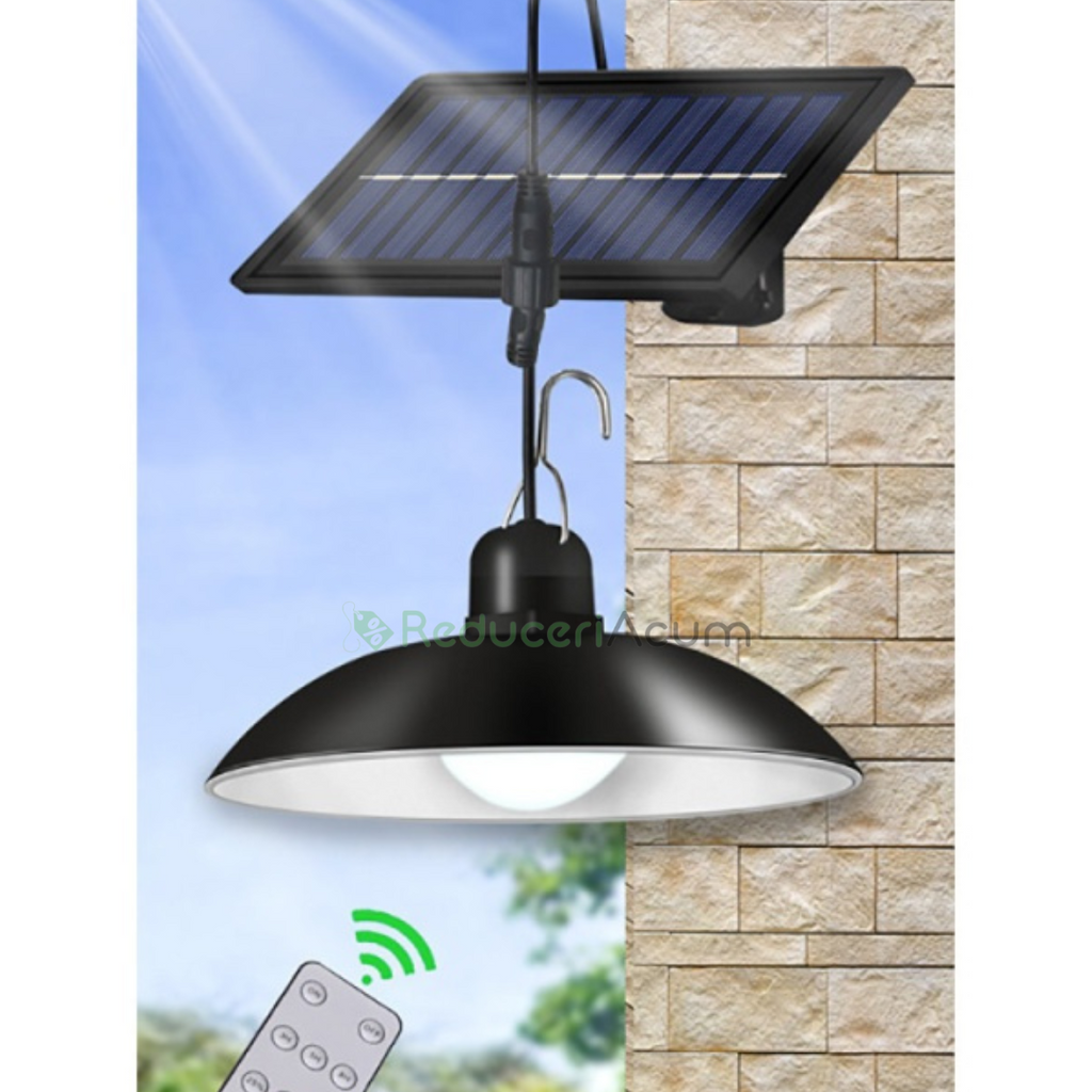 Panou Solar cu 1 Bec LED cu Aplica si Telecomanda
